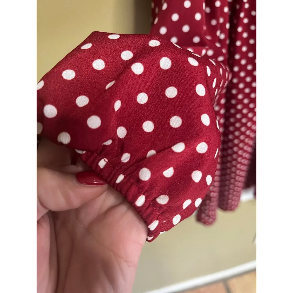 SHEIN Red with White Polka Dot Dress - Image 6