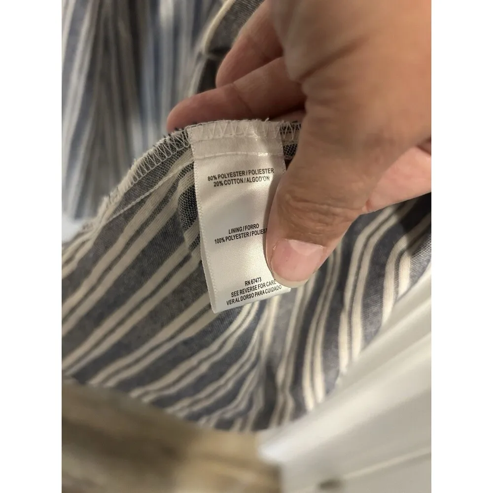 V by Violet Weekend Striped Chambray Button Down A - Image 4