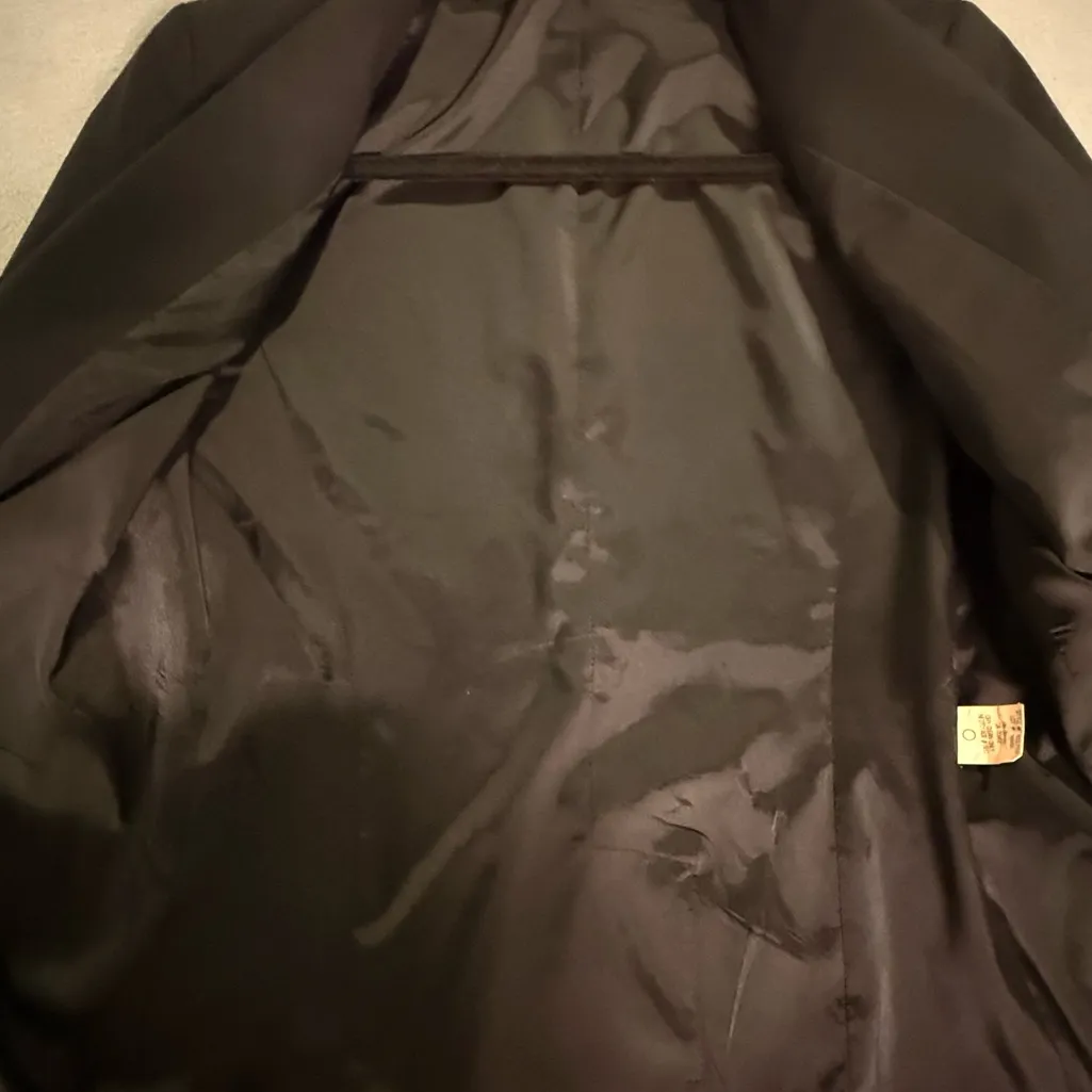 Theory Stretch Wool‎ Blend One Button Tailored Blazer Black Workwear Jacket 8 - Image 3