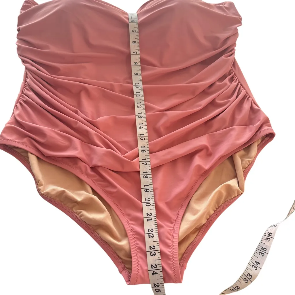 NWT J Crew Ruched Bandeau Swimsuit Plus‎ Size 24 Low Cut Strapless 3X Vacation - Image 15