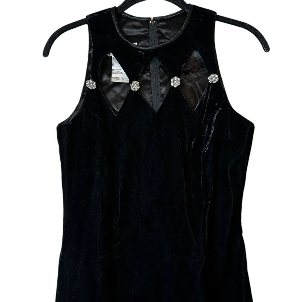 Vtg Gunne Sax Jessica McClintock Black Velvet Maxi Dress Formal WhimsiGoth 5/6 - Image 3