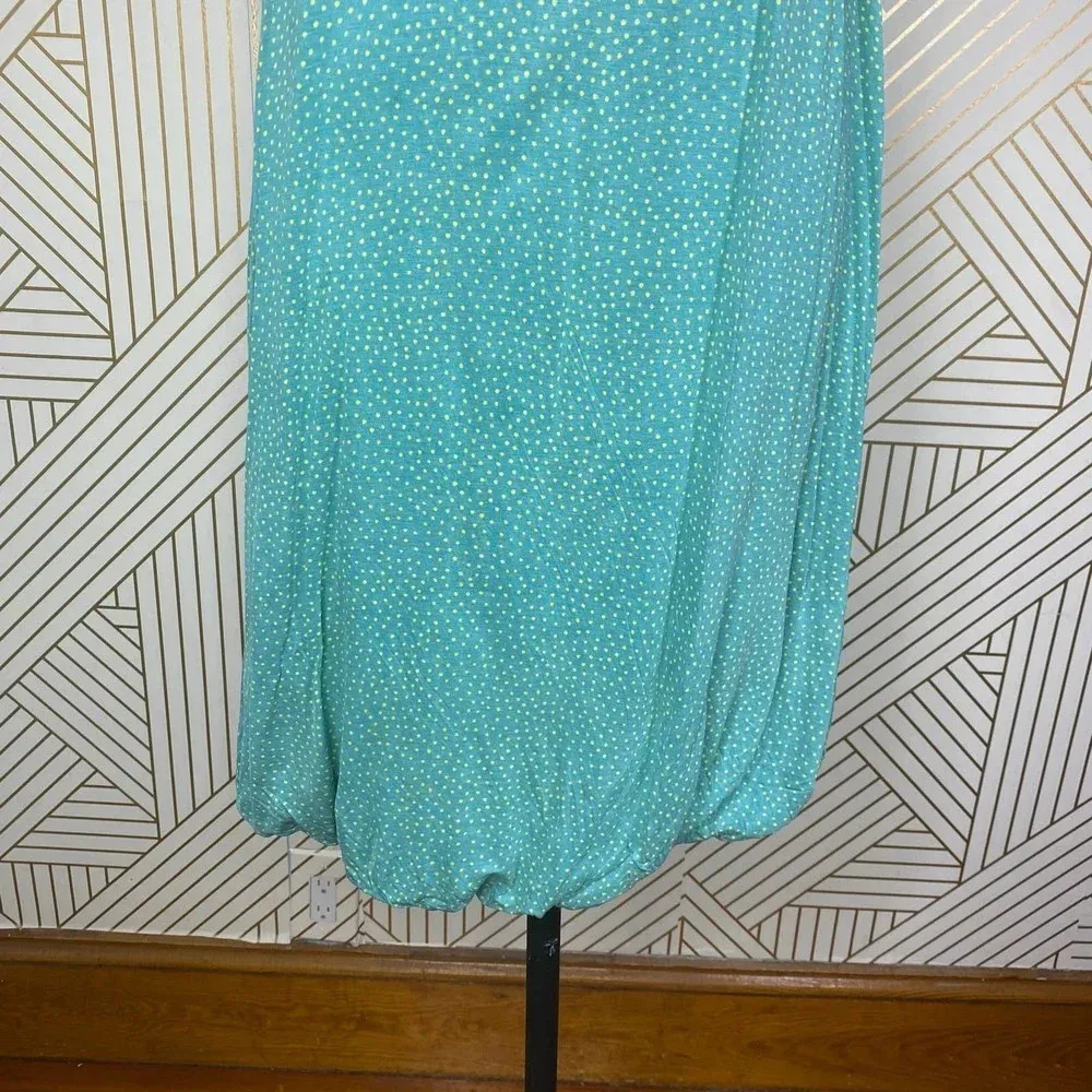 Marimekko Kissi‎ Sleeveless Polka Dot Tank Dress Turquoise Size US Small Green - Image 8