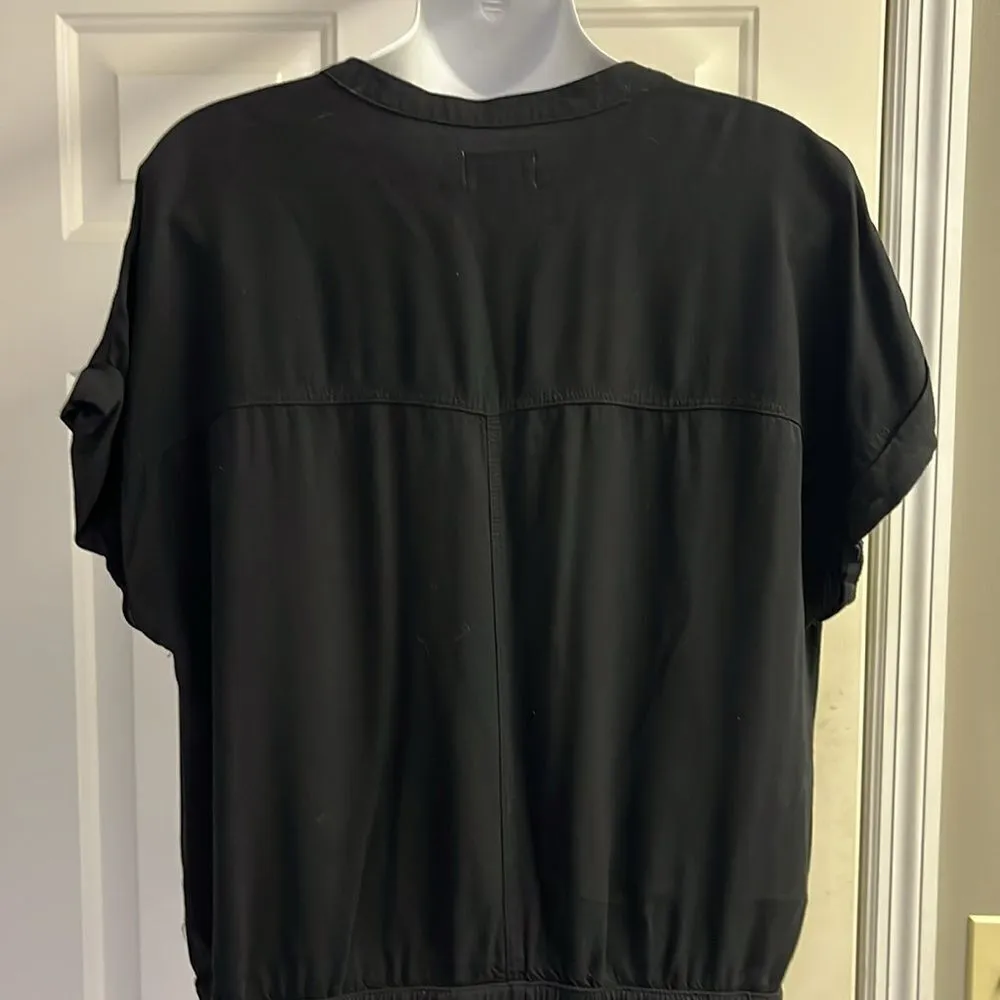 Old Navy Black Step-In Button Down One Piece Romper with Elastic Waistband-Large - Image 11