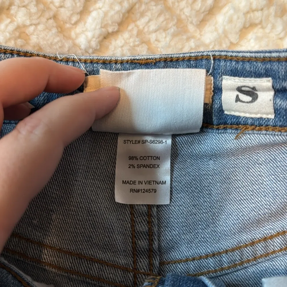 Sneak Peek Distressed Jean Shorts Size S Blue - Image 4