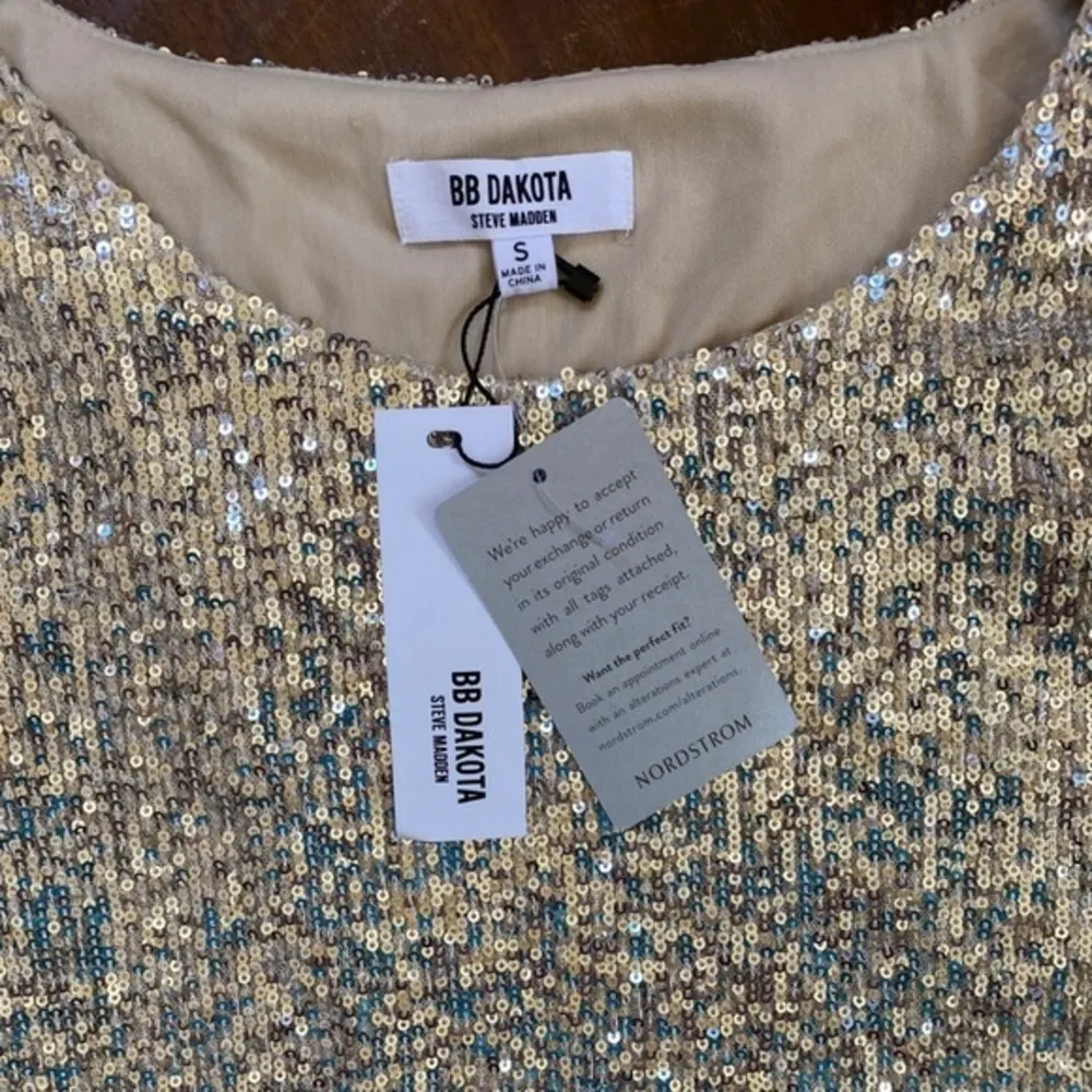 NYE BB Dakota By Steve Madden Silver Hits The Lights Sequin Mini Dress - S NWT - Image 10