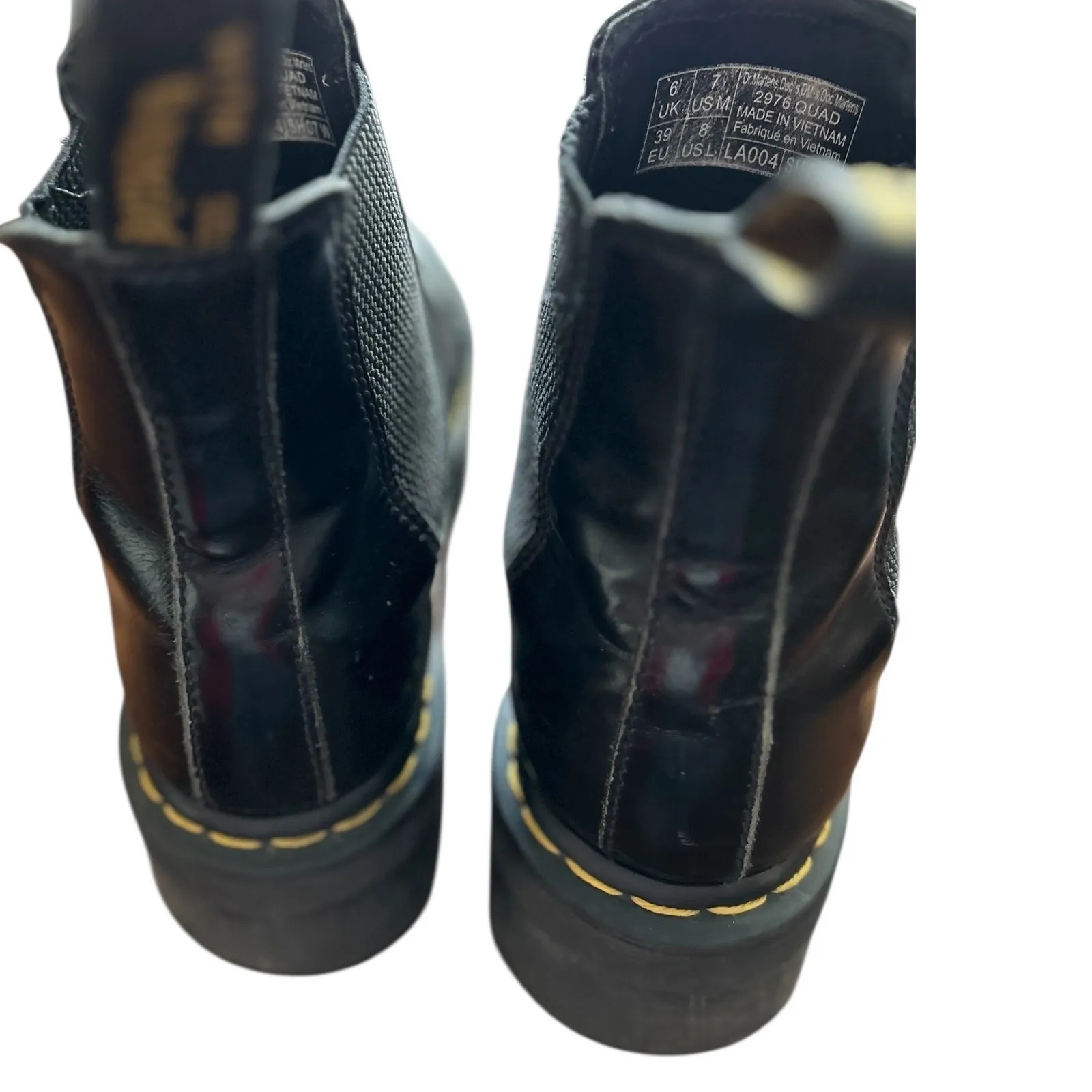 Dr Martens 2976 Quad Black Patent Leather Chelsea Boots Platform Size 7 - Image 11
