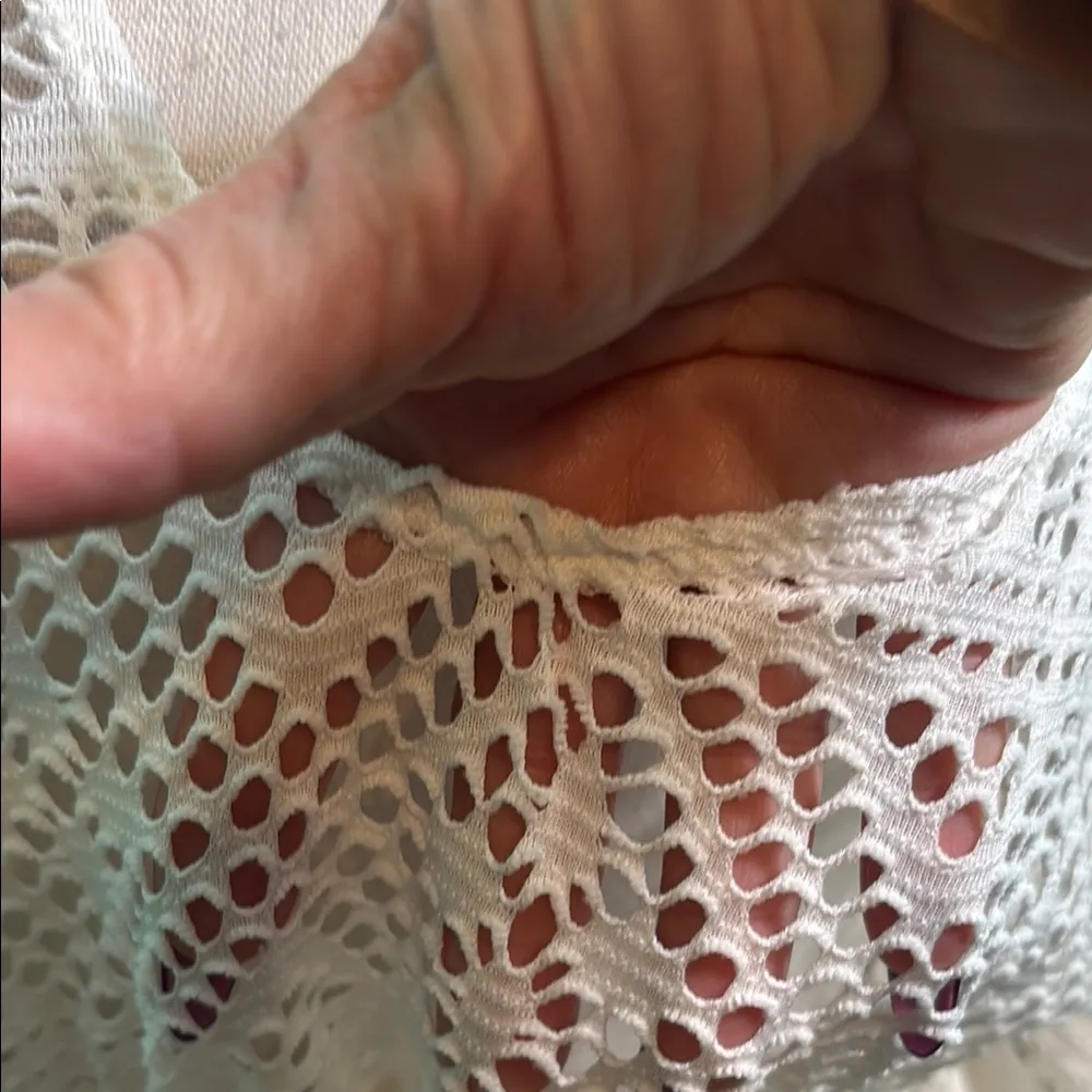 Old Navy Elegant White Crochet Swim Cover-Up - Image 4