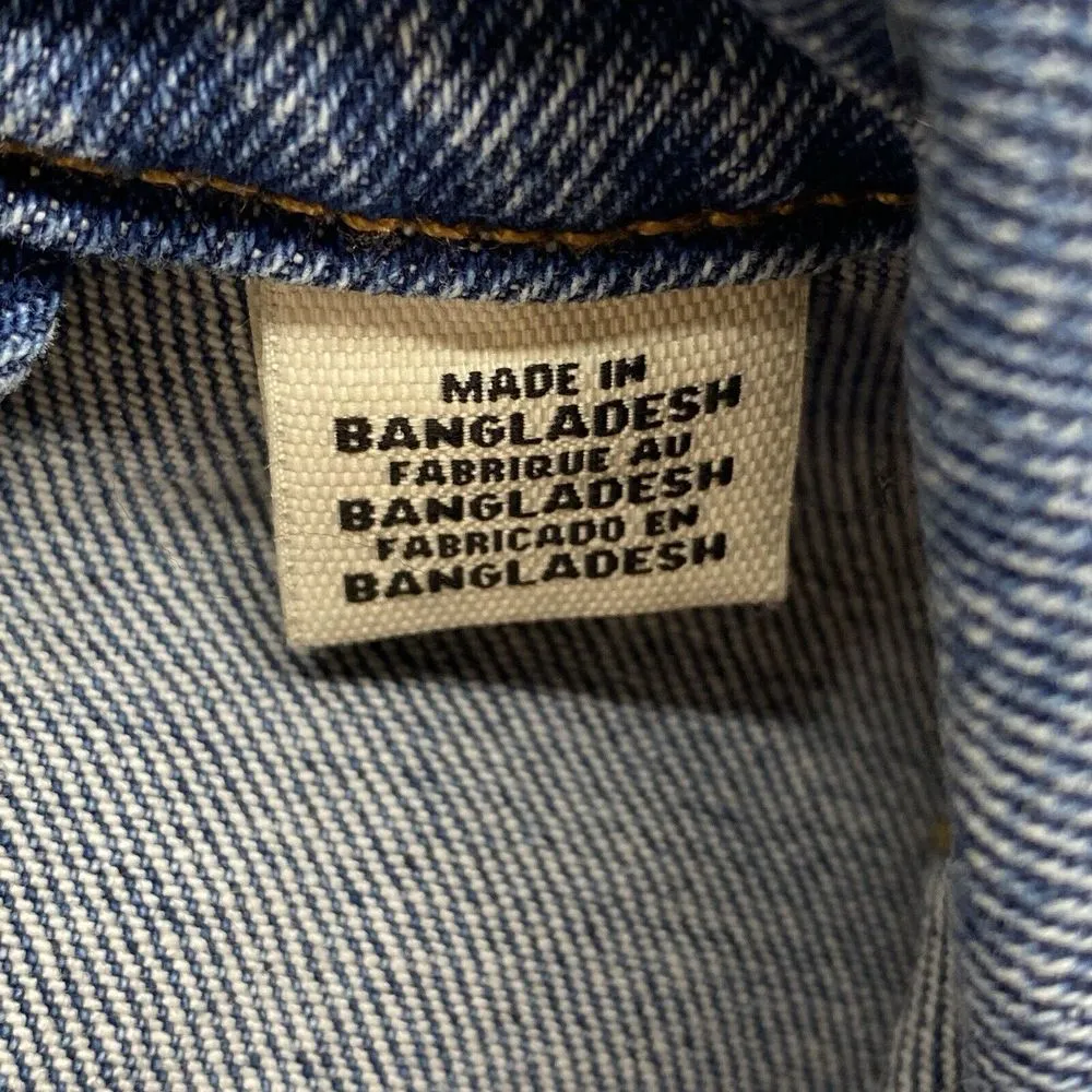 Levis Mens Classic Denim Stonewash‎ Trucker Jean Button Down Jacket Sz Small - Image 5