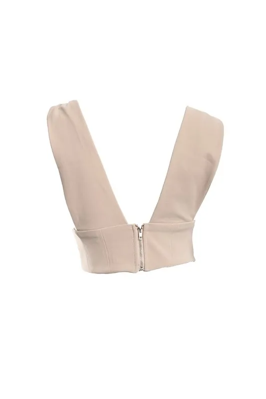 Tic Toc Taupe Corset Crop Top - Image 2