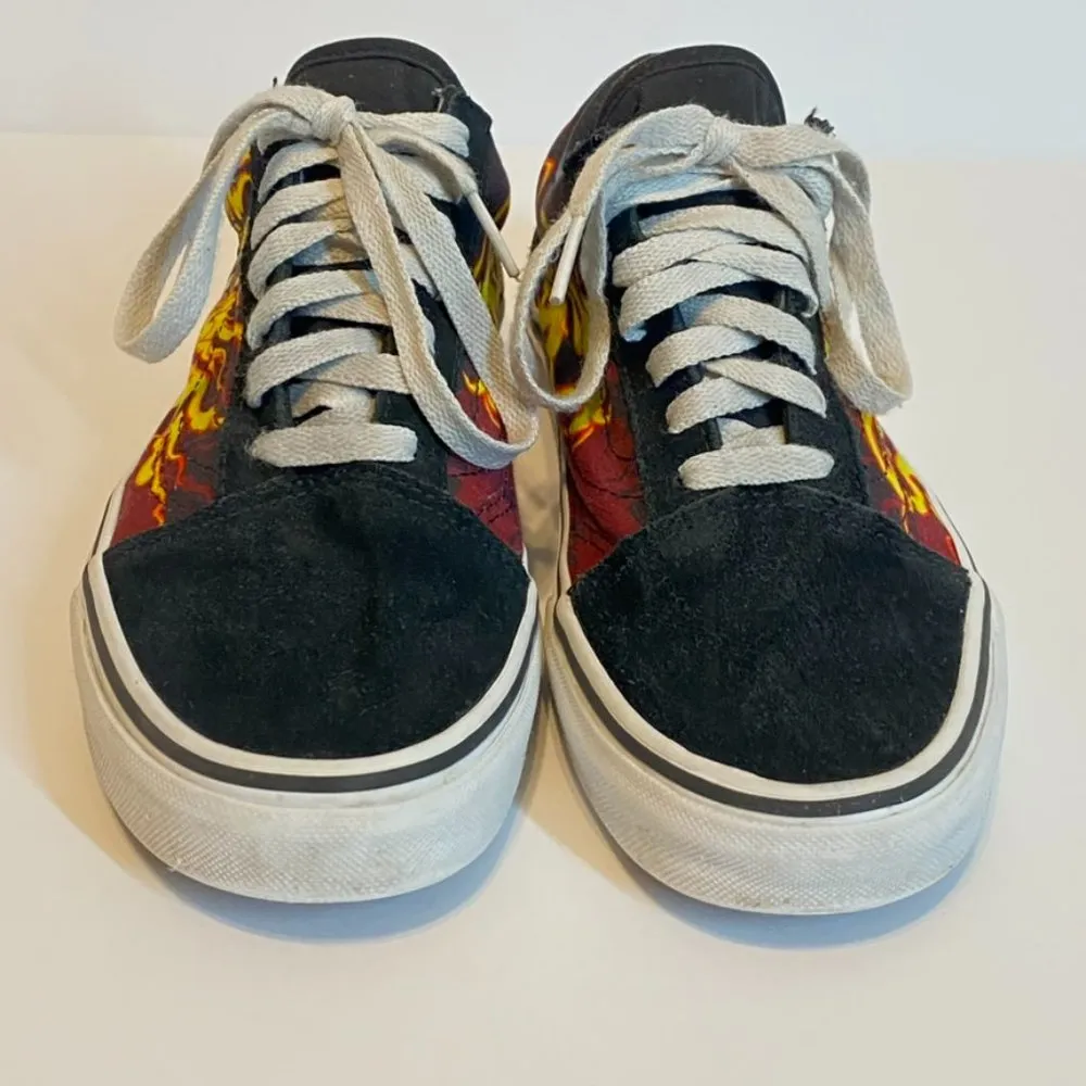 Vans Old School Sneakers Samurai Rising Flames Skate Shoes Canvas/Suede Sz 7 - Image 3