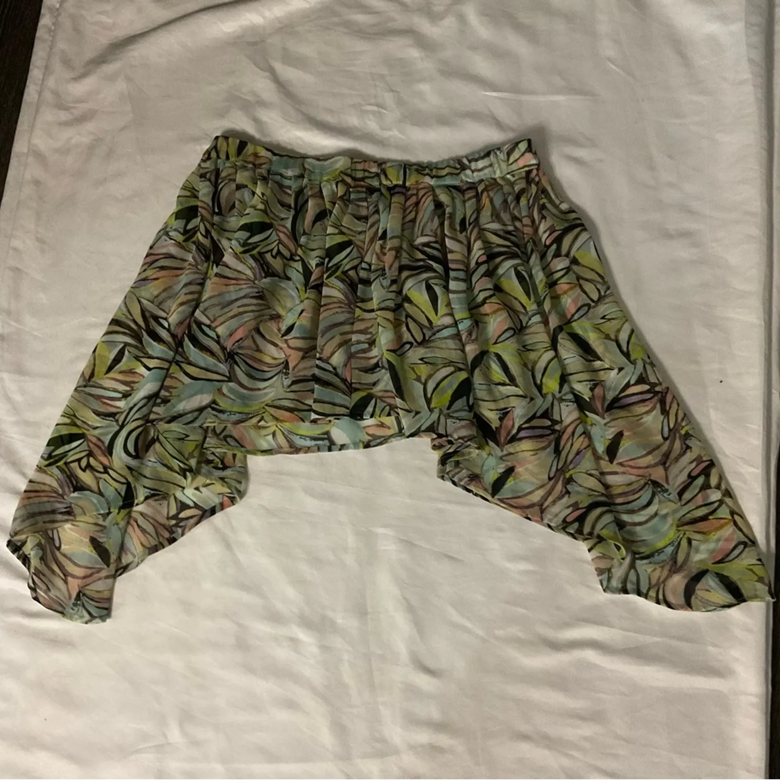 Sheer High Low Swim Cover Up Resortwear Bohemian Rainbowcore Vacation Holiday Pink - Image 3