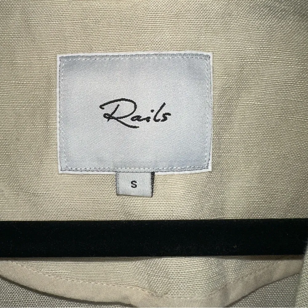 Rails Blazer Women Small Taupe Flynn Linen Blend Career Office Light Academia - Image 2