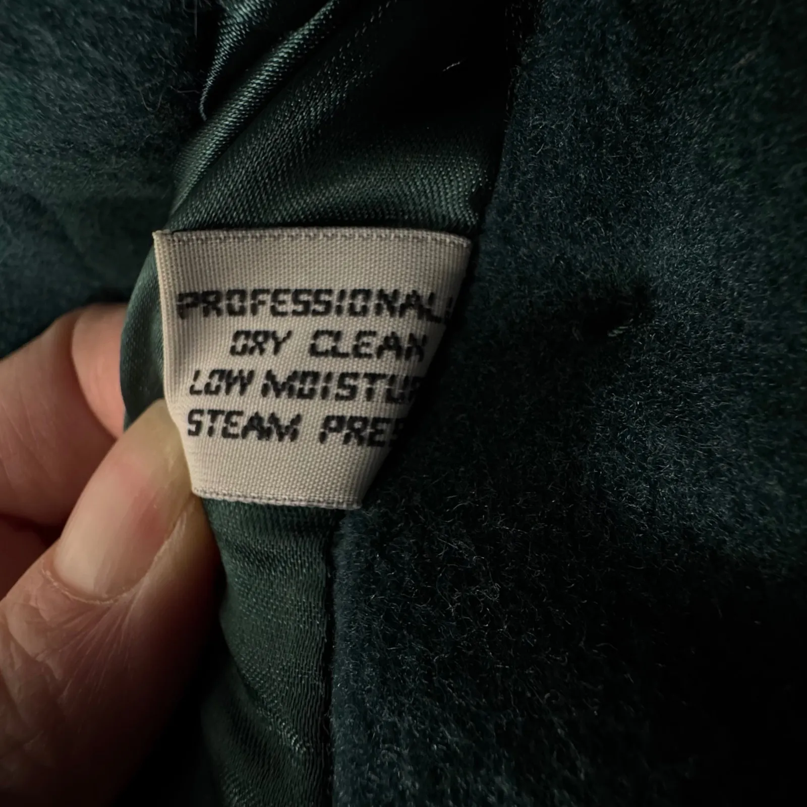 VTG Wool Blend Coat Faux Fur Collar Cuffs Lined Sz 12 Womens Dark Green Feminine - Image 11