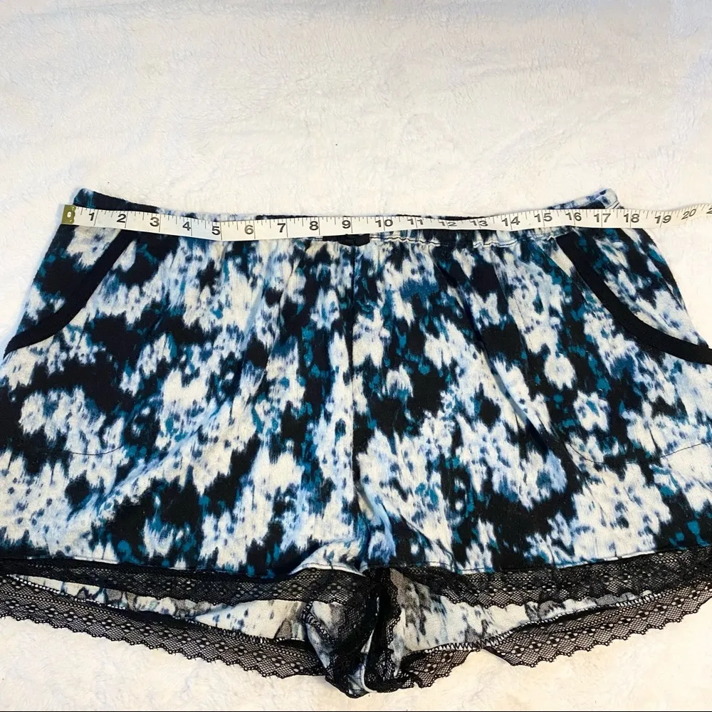 Simply Vera Blue & White Tie Dye Pajama Sleep Shorts Size XL - Image 8