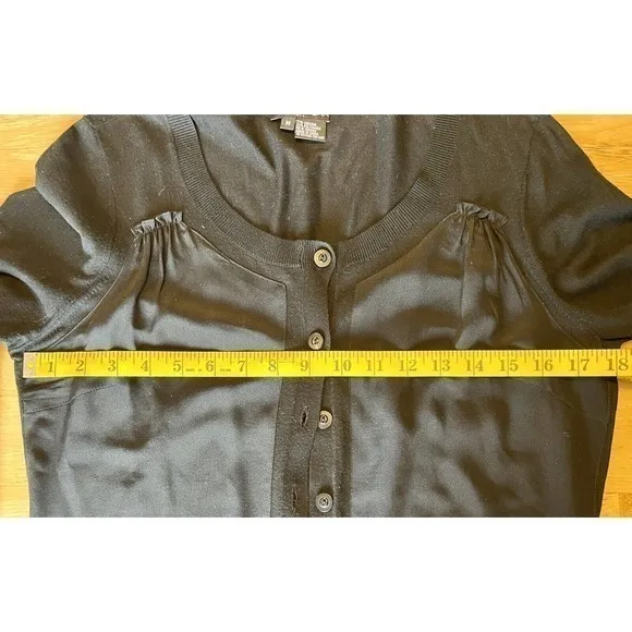 Etcetera  Ladies Classic Black Button Up Knit‎ Viscous Cardigan Size Medium EUC - Image 3