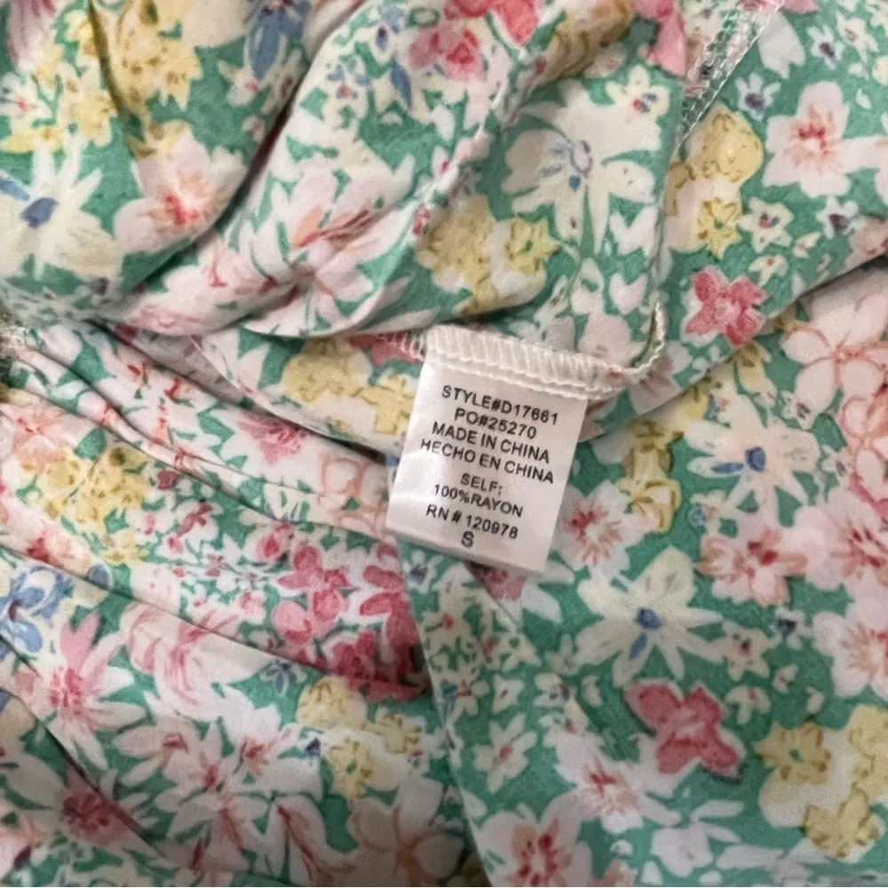 Entro boutique Neighborhood Garden Midi Dress floral small pink green - Image 6