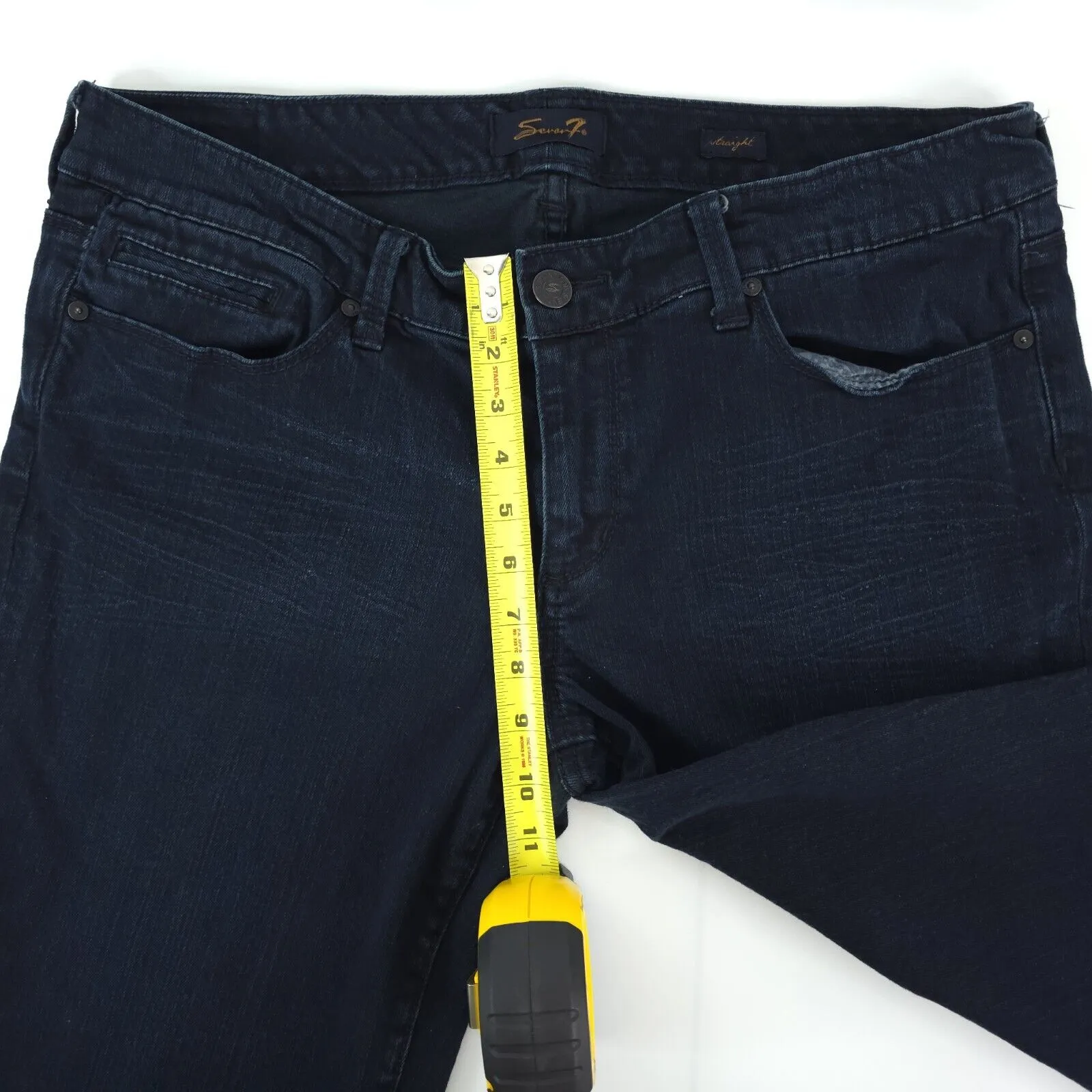 Seven7 Jeans Womens 16 (38x31.5) Dark Wash Blue Straight Leg Stretch Mid Rise - Image 11