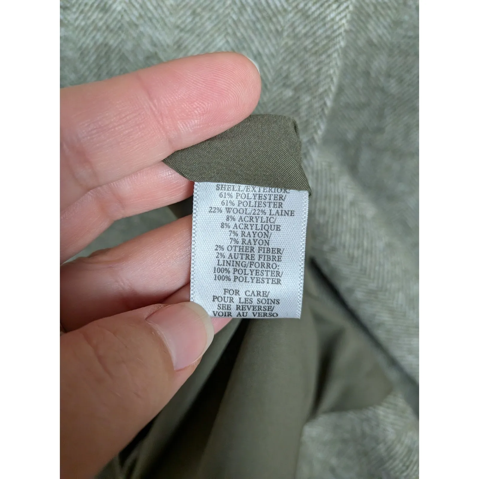 TORN by Ronny Kobo Moss Green Tyra Coat Wool Blend Double Breasted Women's Large - Image 5