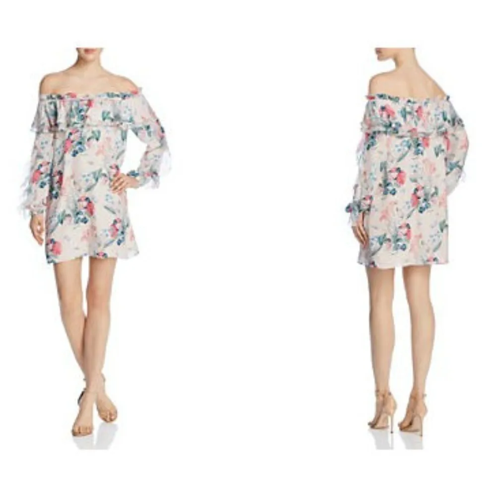 💕PARKER💕 Off the Shoulder 100% Silk Floral Dress - Image 3
