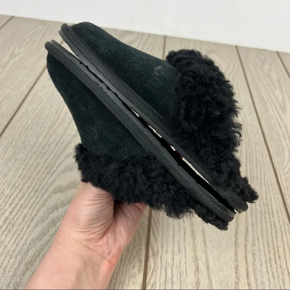Koolaburra by UGG Milo Scuff Furry Slide on Slipper Shoe US5 Black Suede $60 - Image 5