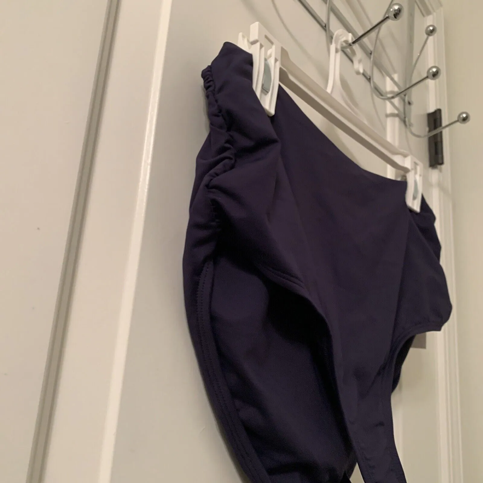 ANNE COLE Women's High Waist Swim Bikini Bottom 1 Piece Navy Size Large - Image 2