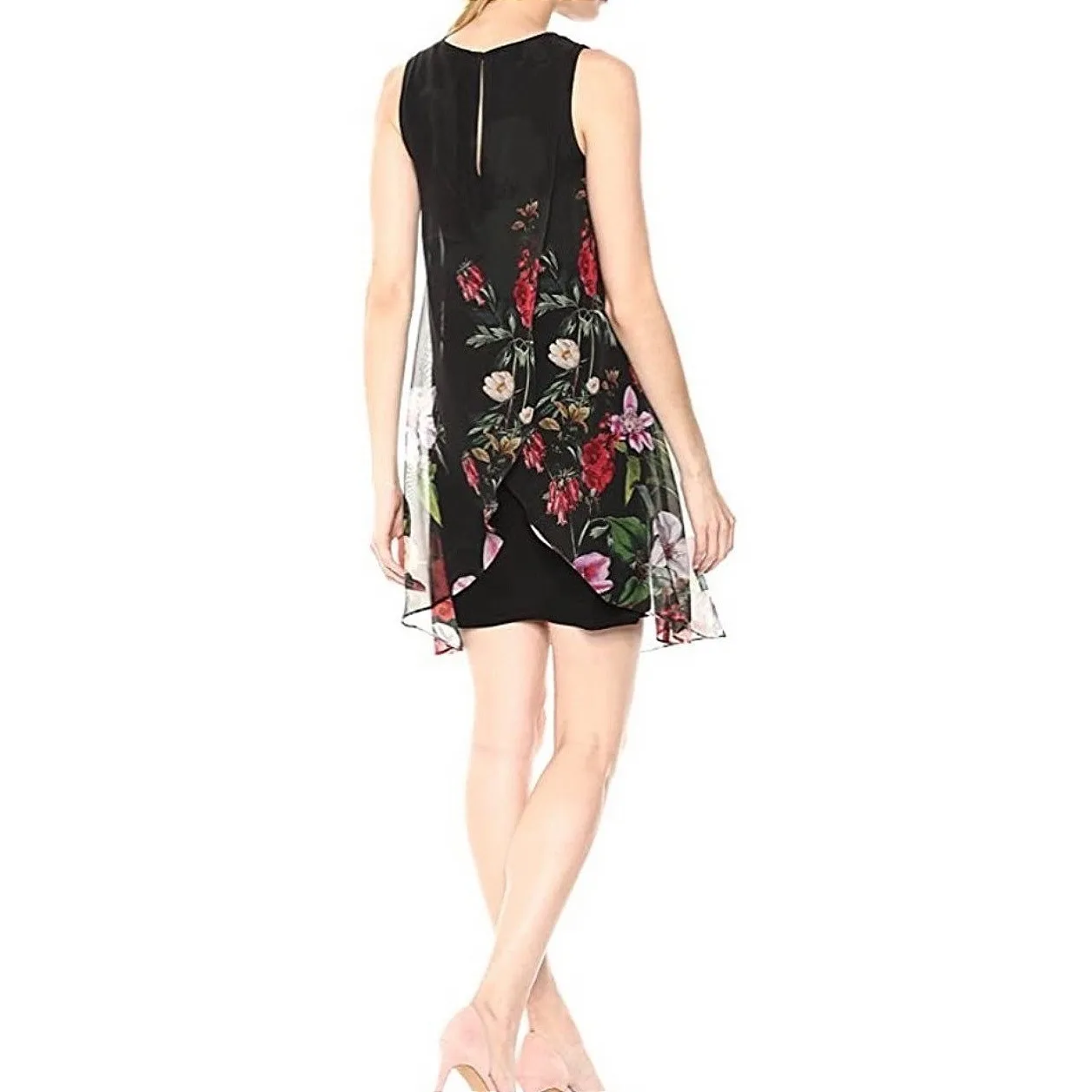 Adrianna Papell NWT Romantic Floral Chiffon Party Cocktail Trapeze Dress Size 14 - Image 2