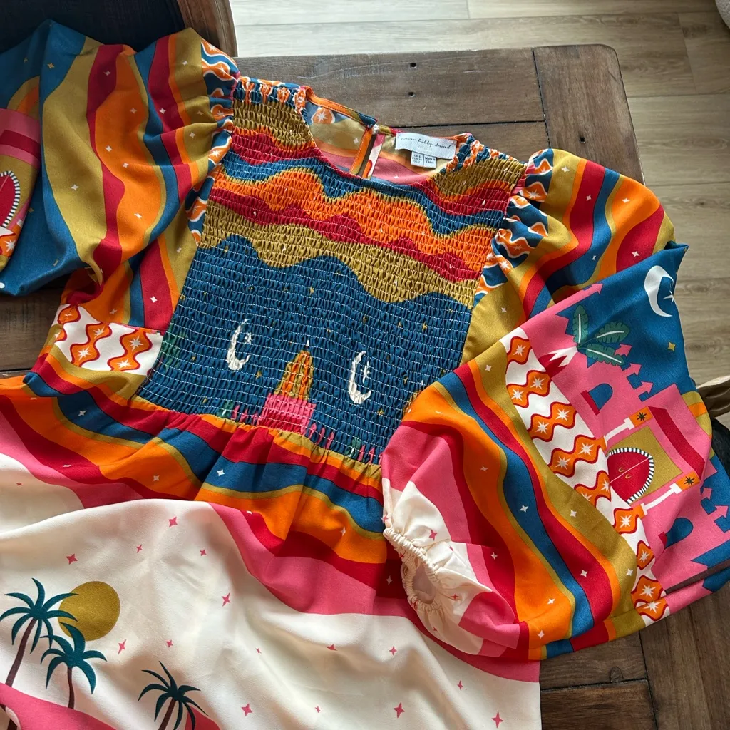 Never Fully Dressed Paradise Festival Colorful Midaxi Dress 2 Orange - Image 7