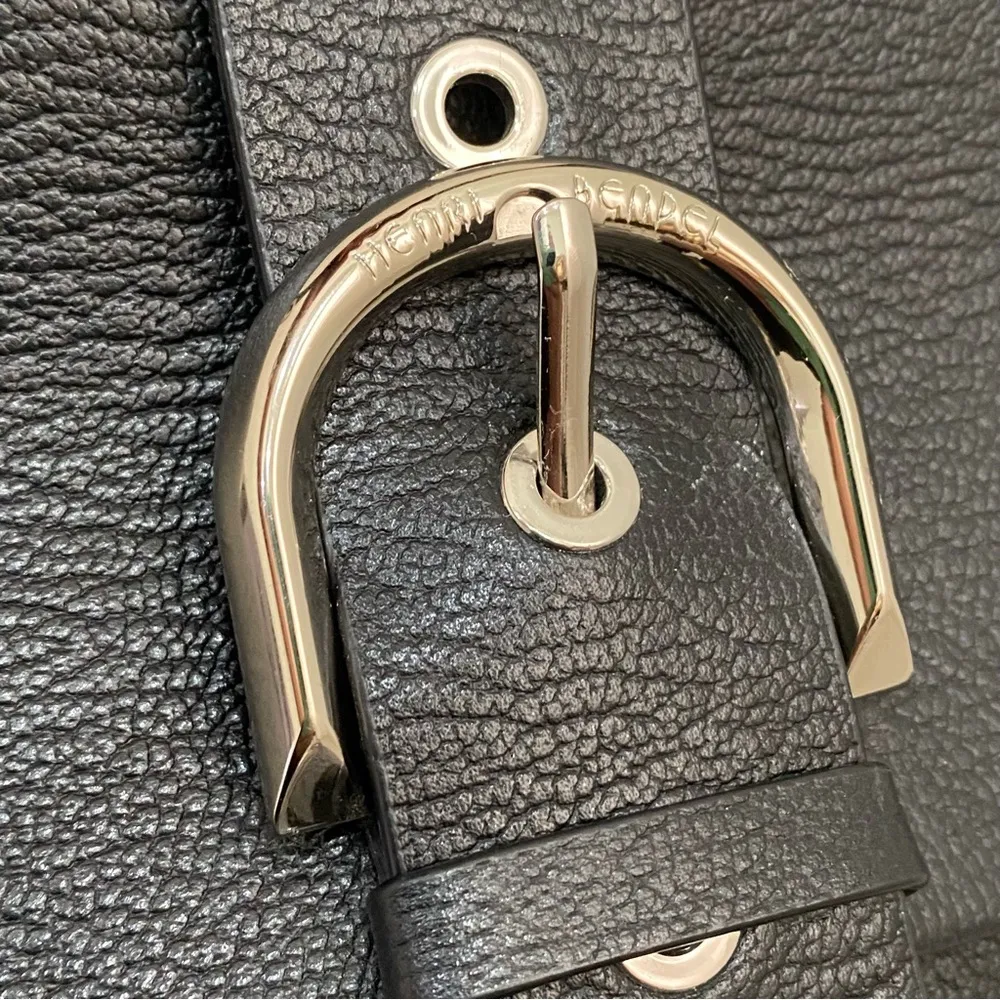 HENRI BENDEL Black Riverside Top Handle Satchel Bag Crossbody Purse Bag - Image 14