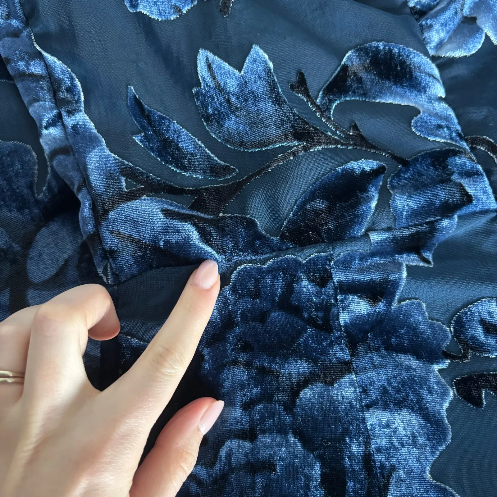 Anthropologie Hutch Sonnie Floral Velvet Strapless Jumpsuit - Image 9