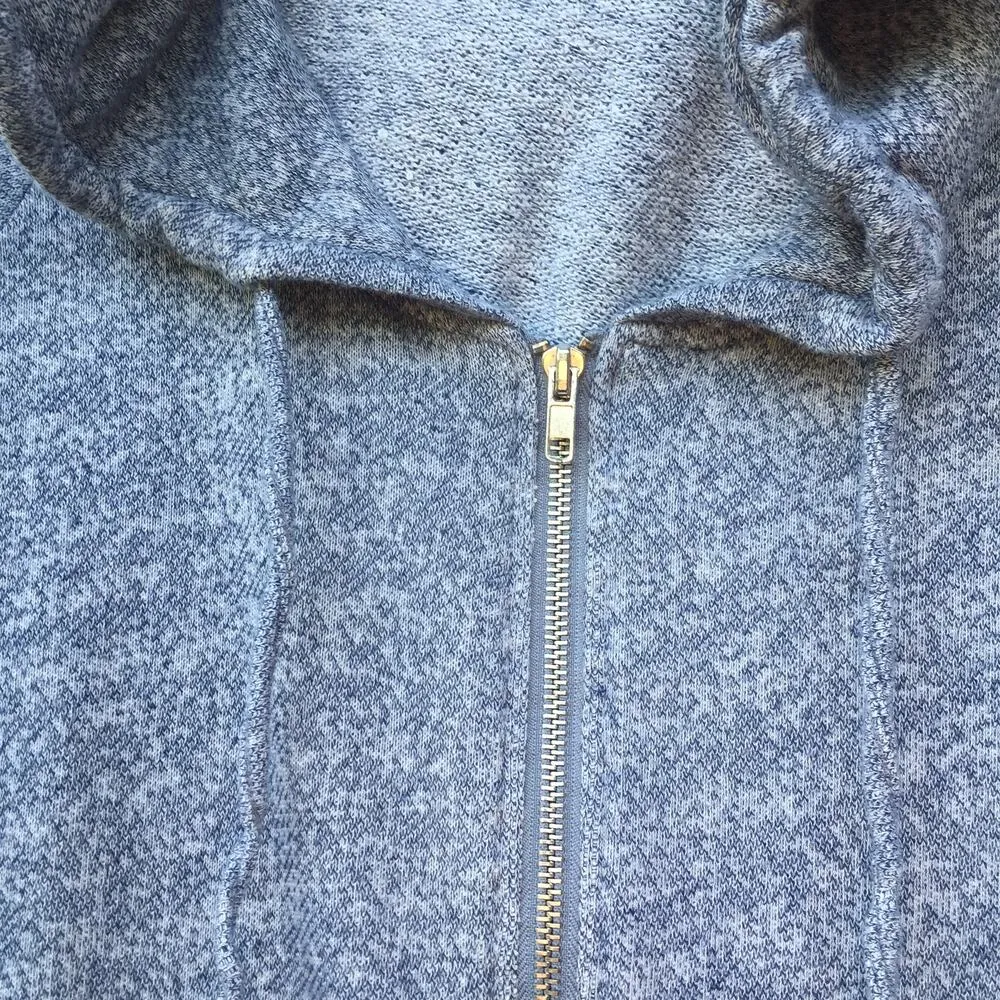 Vivienne Tam Heather Grey Crop Full Zip Hoodie L - Image 3