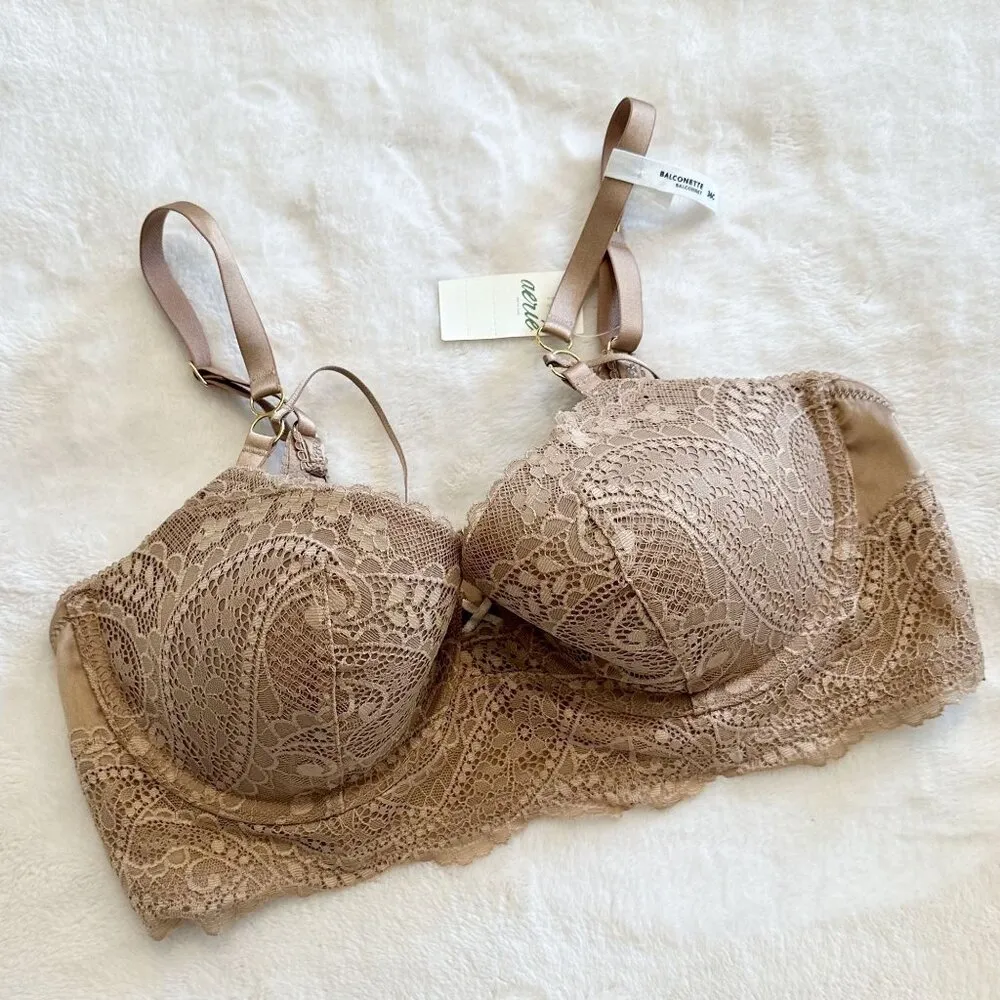 NWT Aerie Real Power Paisley Lace Strappy Balconette Bra - 36C - Image 2