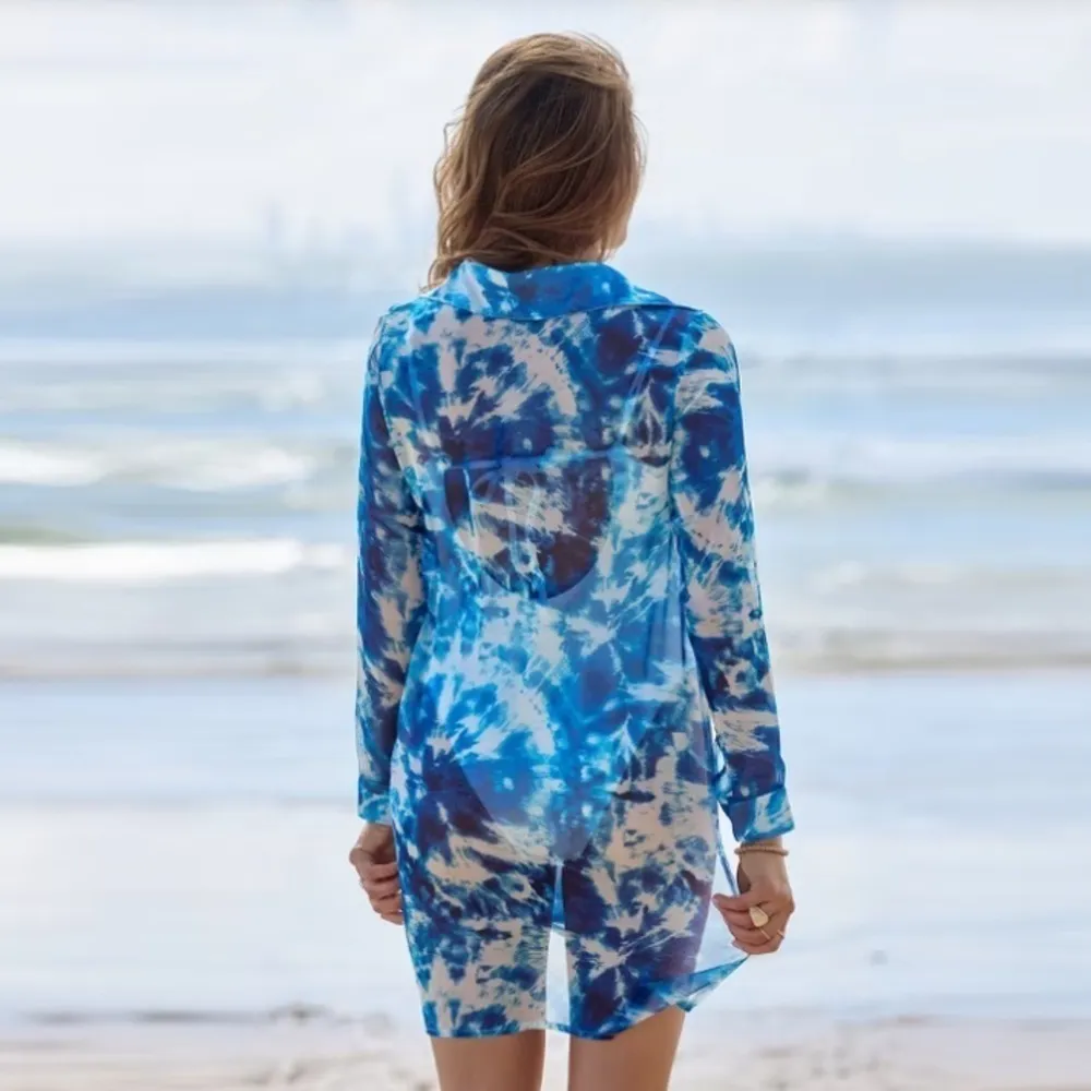 Cupshe  Tie Dye Collared Cover Up Size XL - Image 3