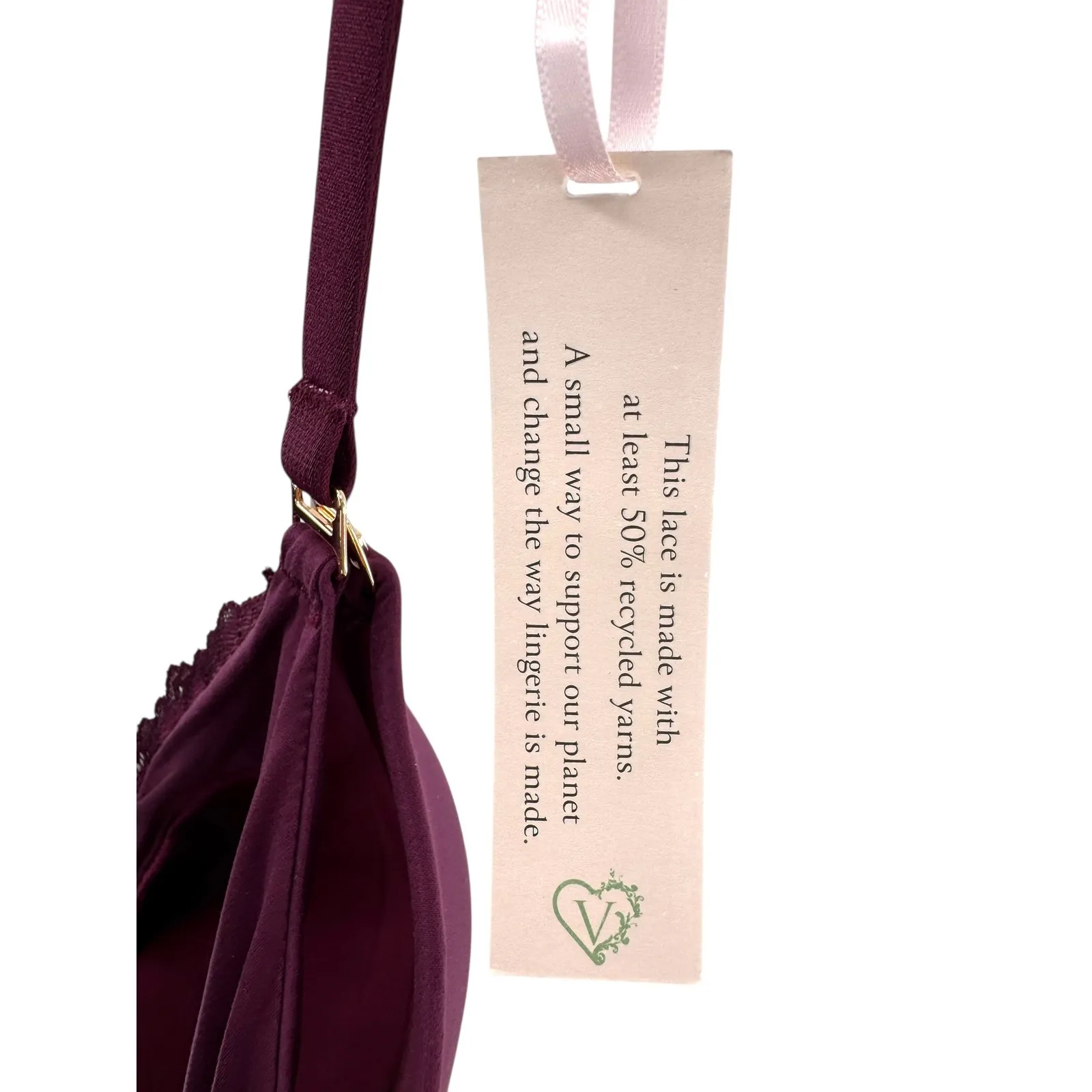 Victoria's Secret Body by Victoria Wireless Nursing Bra 36DDD Burgundy Lace Wing - Image 6