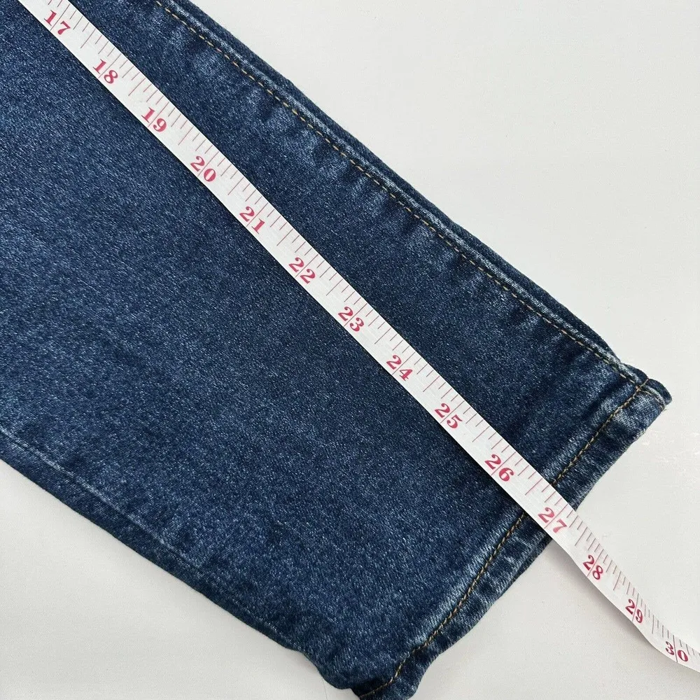 Levi’s Wedgie Straight Jeans Denim Button Fly Stretch Dark Wash Size 29 - Image 12