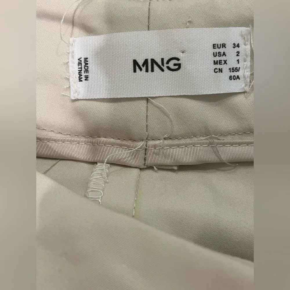 MANGO Cropped Skinny Pants in Ecru Ivory Size 2 - Image 5