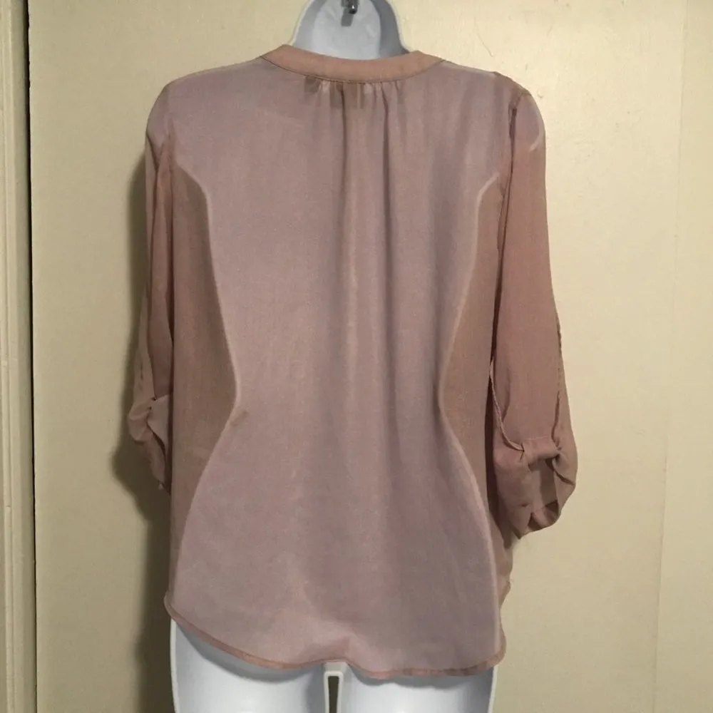 NY&Co Lilac Sheer Popover Blouse - Image 4