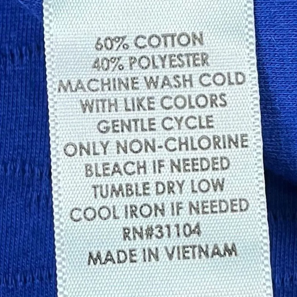 Kim Rogers Curvy Geometric Blue Pullover 3/4 Sleeve Blouse 1X - Image 9