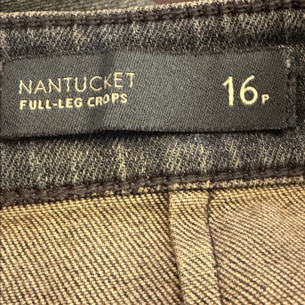 J.Jill Nantucket High Waisted Wide Leg Cropped Jeans Size 16P Blue - Image 8