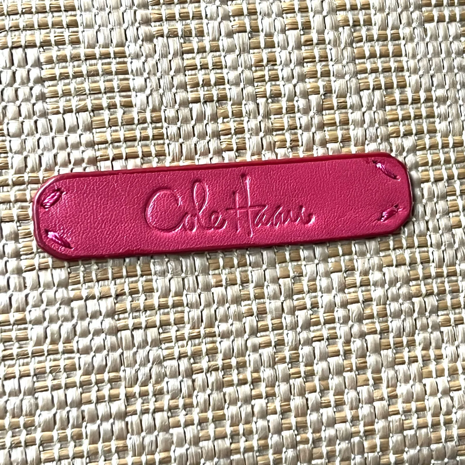 Cole Haan Genevieve Straw Unit Clutch Bag Natural Woven Straw Pink - Image 8