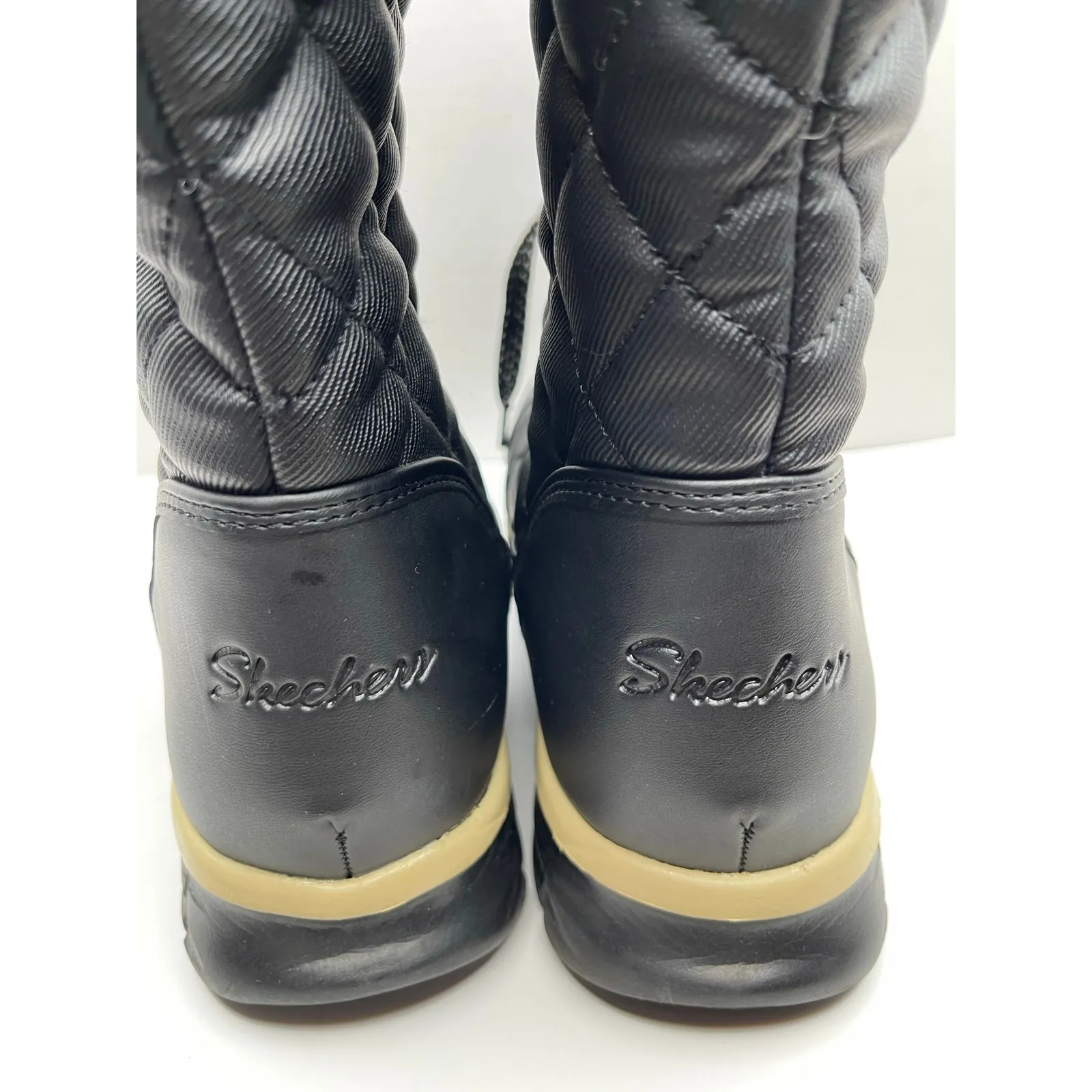 Skechers  women’s Synergy Real Estate Snow Boots sz 9 black quilted waterproof - Image 8