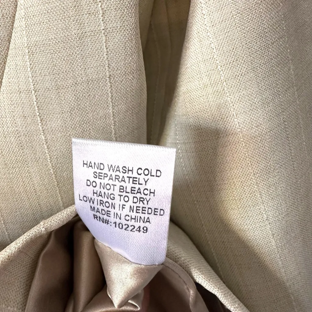 No. 11 Los Angeles Beige Textured Stripe Blazer NWT • Classic Fit • Size S - Image 6