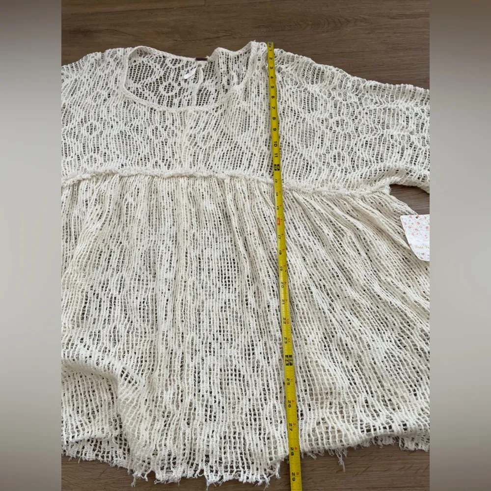 NWT Free People Ripper & Torn Babydoll Cream Woven Tunic Dress - Image 9