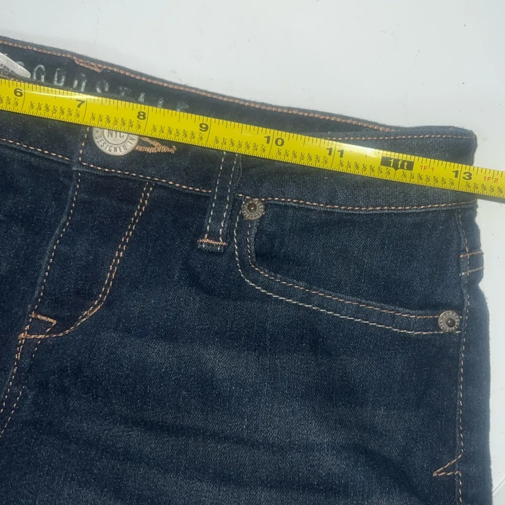 Aeropostale Shorts Womens 00 Blue Denim Jean Ultra Low Rise Mini Micro Midi Y2K - Image 9