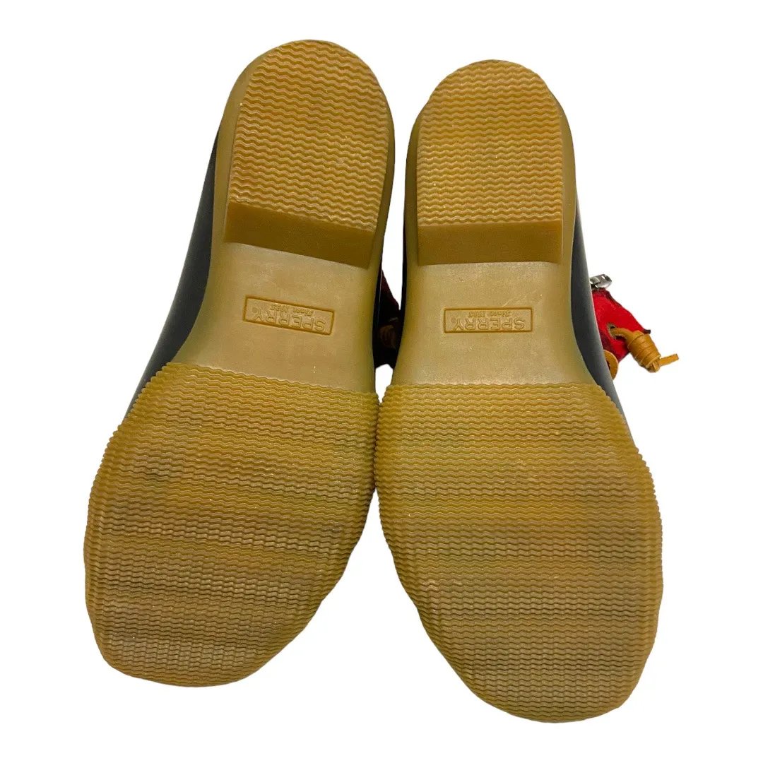 Sperry Womens‎ Boots Size 6M 6 M Saltwater Buffalo Winter Duck Red Black Wool - Image 6