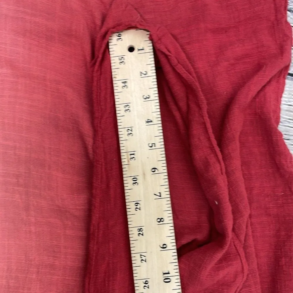 Lane Bryant Womens Blouse Red Dip Dye Ombre Poncho Ruffle Hem V-Neck Size 18/20 - Image 13