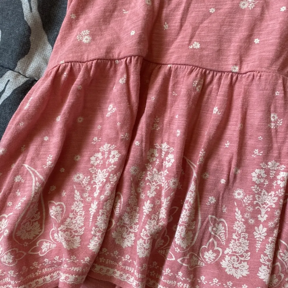 Lucky Brand Pink Floral Bell Sleeve Bohemian Tunic Top - Image 2