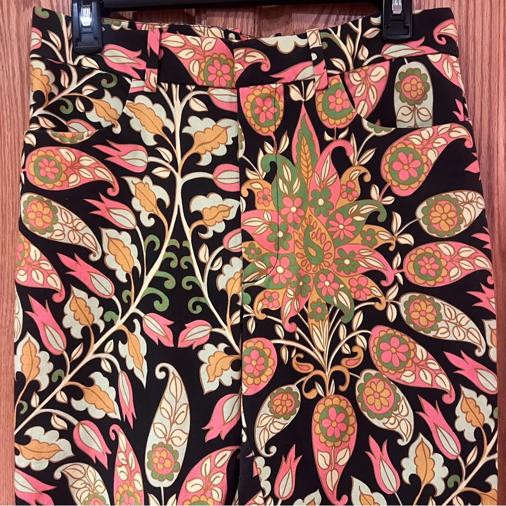 ZARA Multicolored 70s‎ Groove Paisley Print High Waist Flare Pants Size Large - Image 10