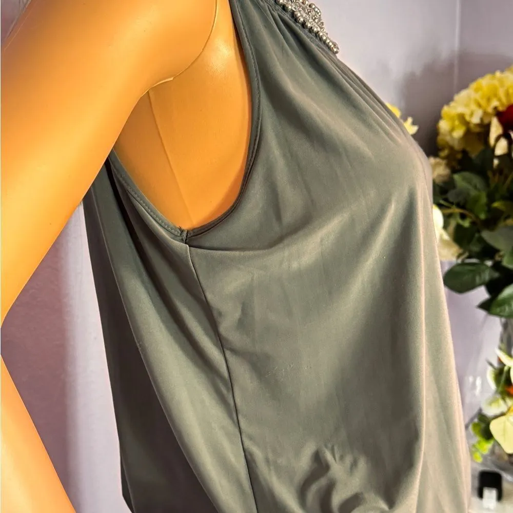 INC International Concepts Charcoal Blouse Pant Jumpsuit Gray - Image 9