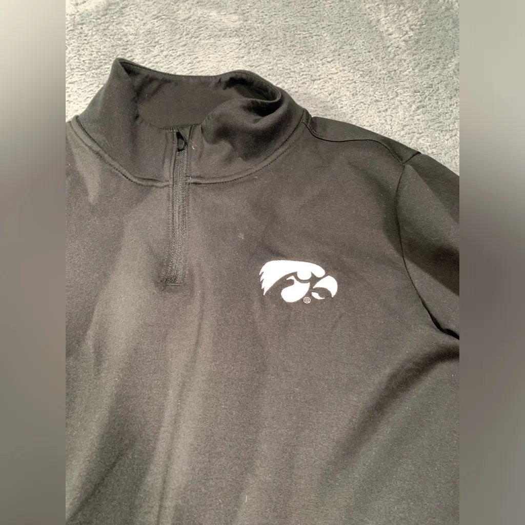 Nike university Iowa Hawkeye Black Quarter-Zip Pullover medium - Image 3