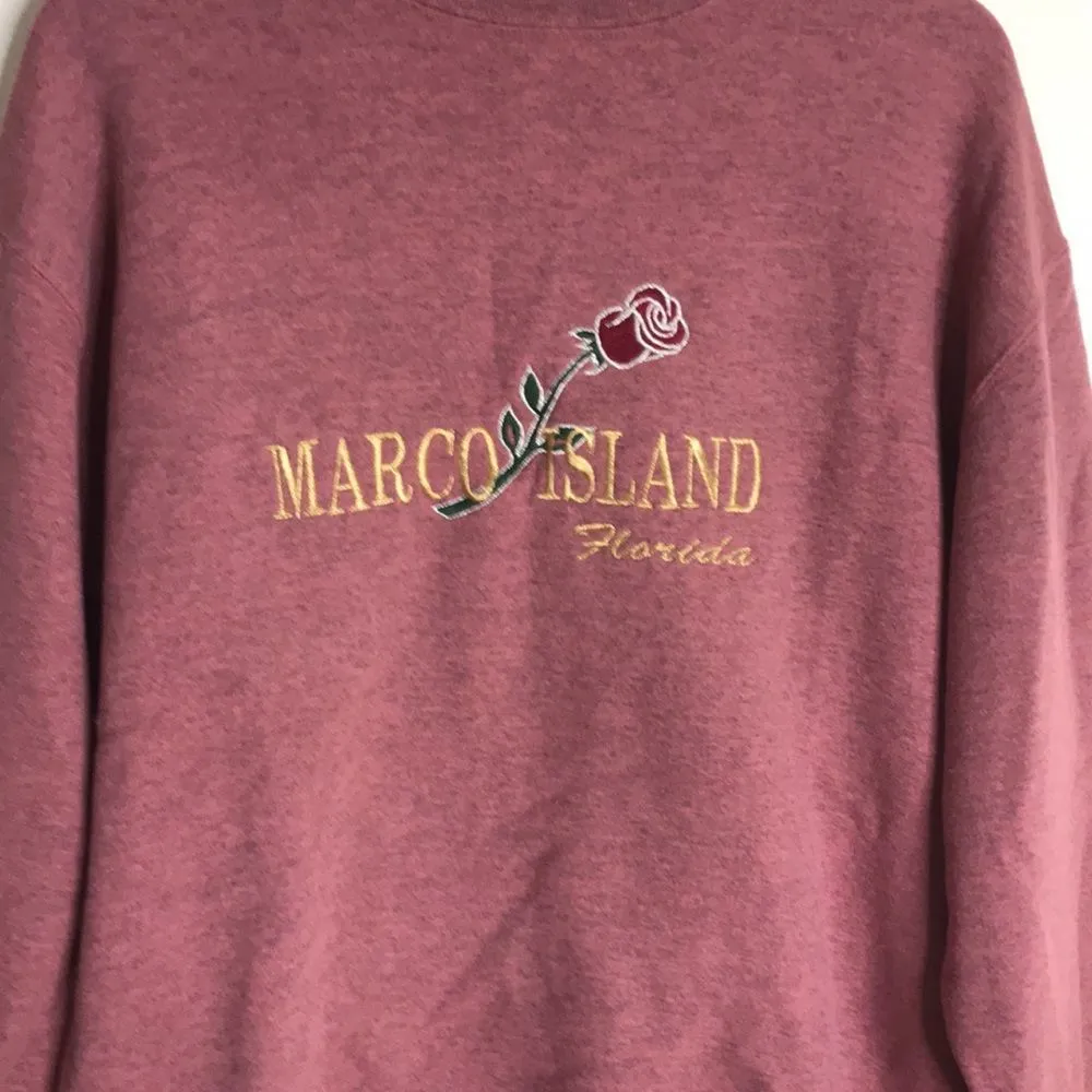 Vintage signal sport Marco island Florida vacation oversized cozy sweater Pink Size L - Image 2
